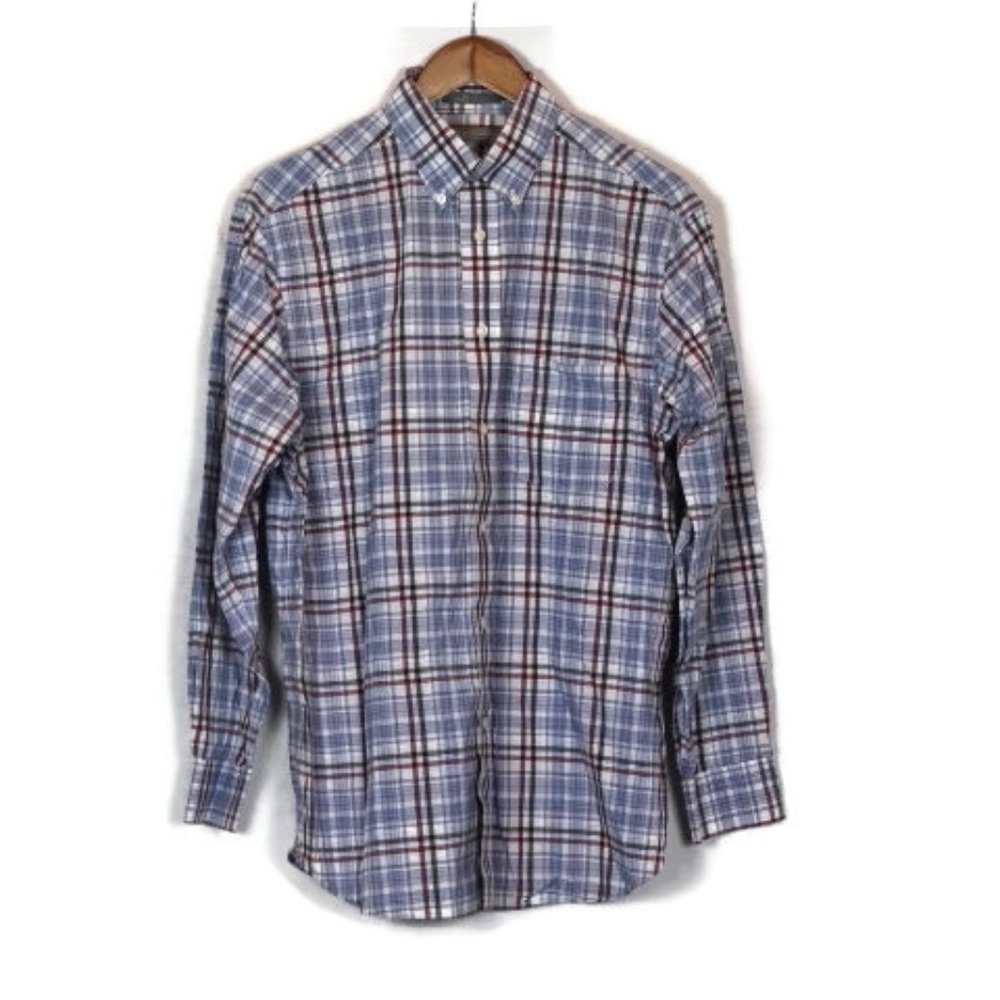 Daniel Cremieux Plaid Men's Long Sleeve Dress Shirt Button Down Medium 015